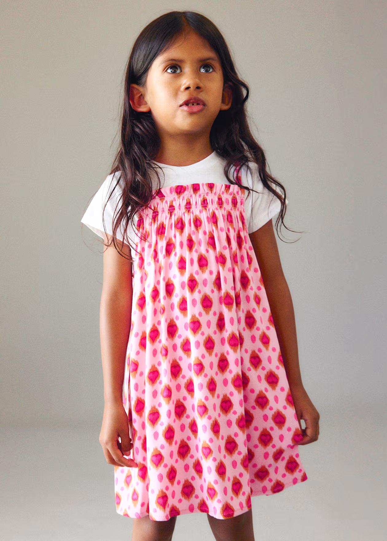 PRINTED DRESS WITH FAUX T-SHIRT || CANDY