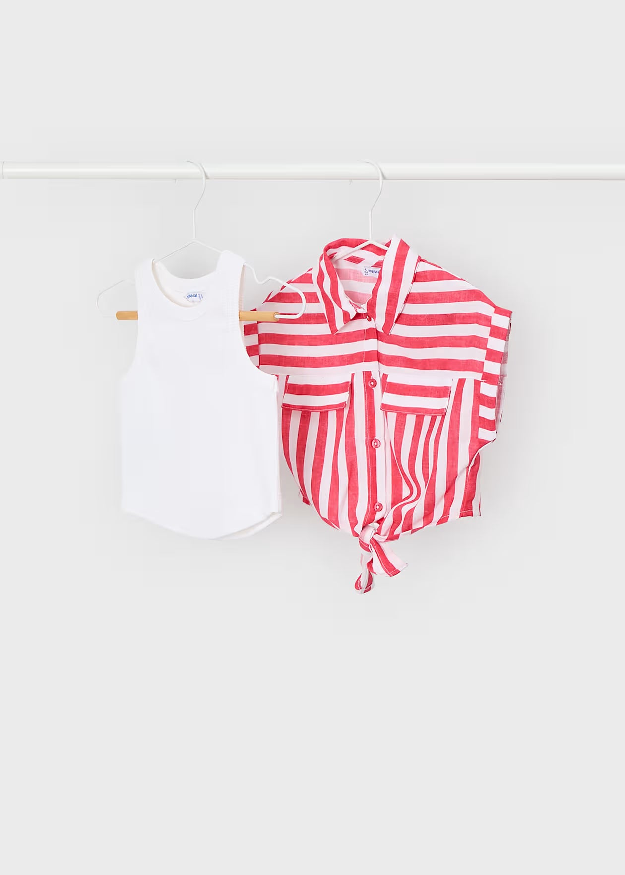 GIRL BLOUSE WITH UNDER TOP || RED STRIPE