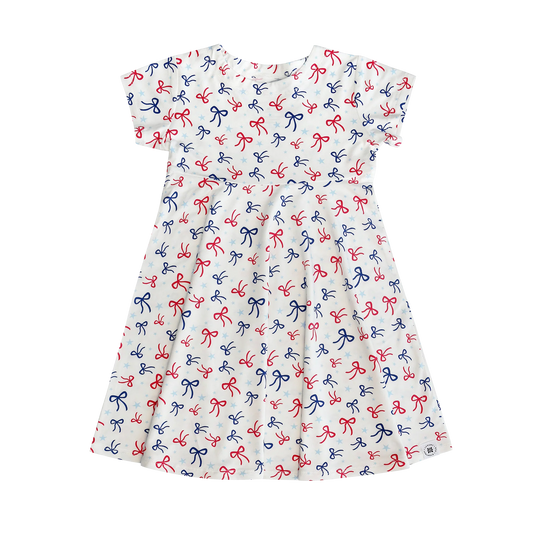 CAP SLEEVE SWIRLY DRESS || GOD BLESS BOWS