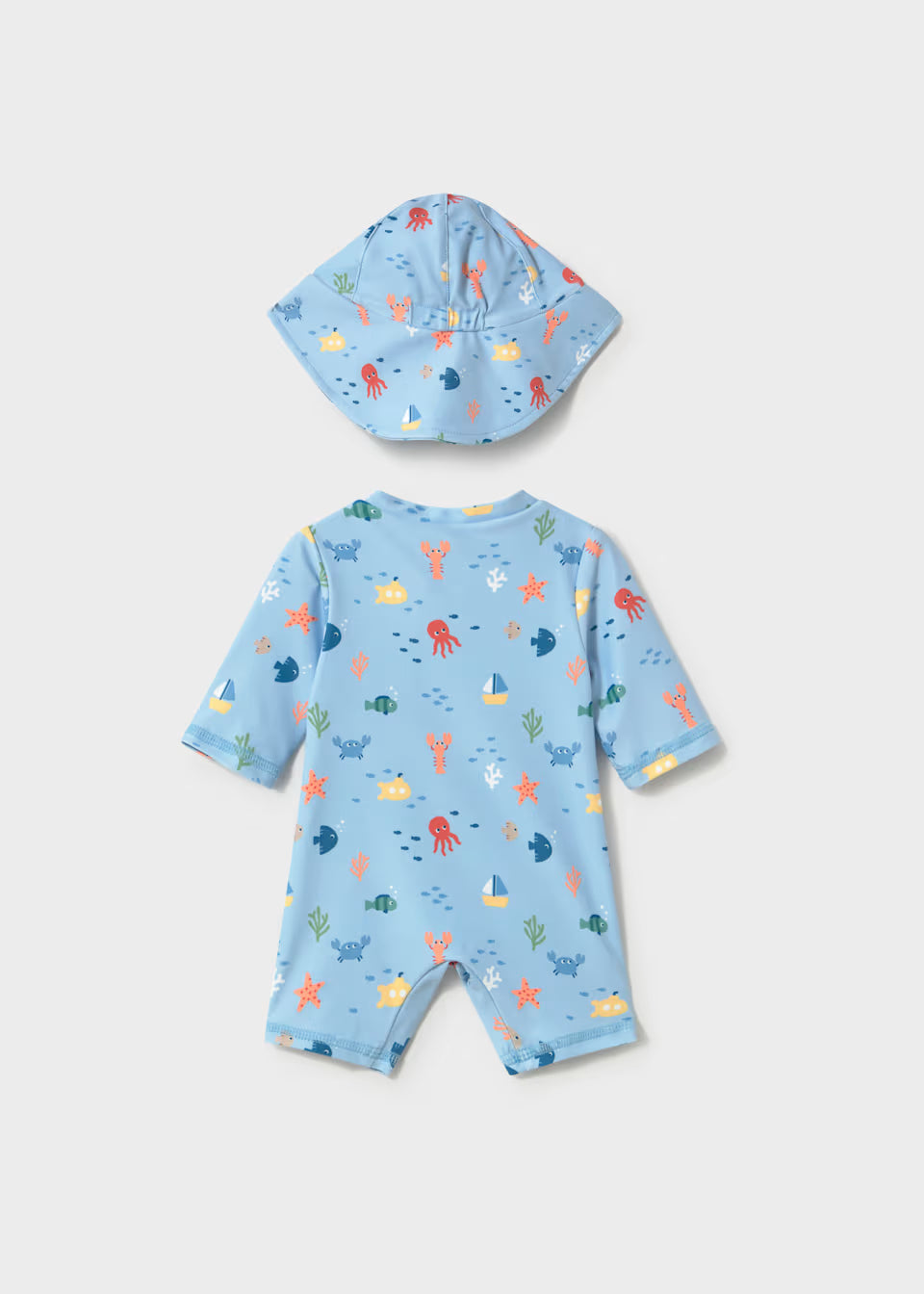 NEWBORN BOY 2-PIECE SWIM SET W/ SUN PROTECTION